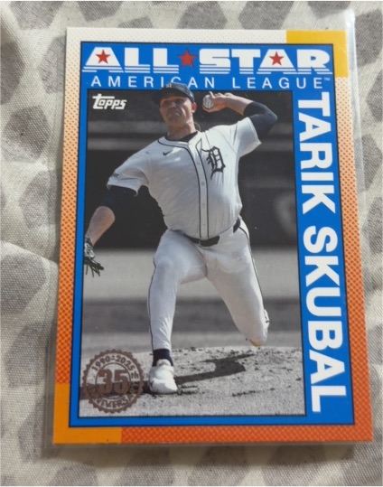 2025 Topps #90AS-1b Tarik Skubal 1990 Topps Baseball 35th Anniversary All-Stars — front