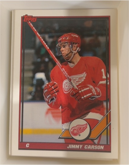 1991-92 Topps #104 Jimmy Carson Detroit Red Wings — front