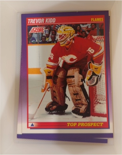 1991 Score #381 Trevor Kidd Calgary Flames — front