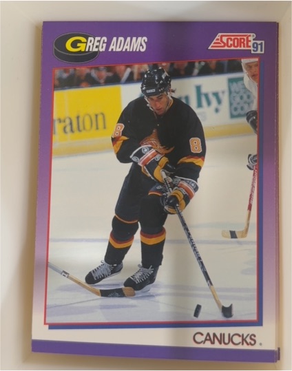 1991-92 Score #44 Greg Adams — front