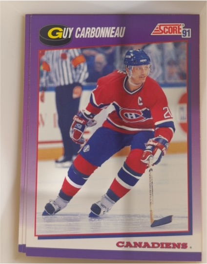 1991 Score #19 Guy Carbonneau Montreal Canadiens — front