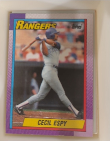 1990 Topps #496 Cecil Espy Texas Rangers — front