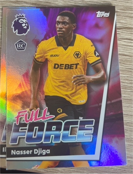 2025-26 Topps Premier League #305 Nasser Djiga Full Force Rookie — front