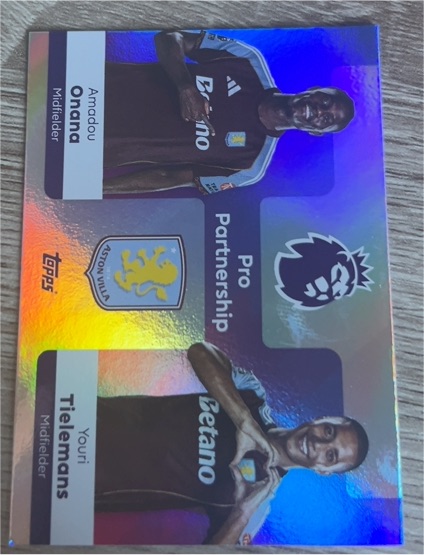 2025-26 Topps Premier League #362 Amadou Onana / Youri Tielemans — front