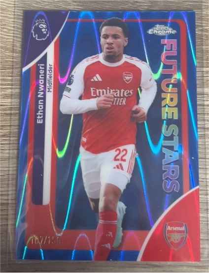 2026 Topps Chrome Premier League #19 Ethan Nwaneri Future Stars — front