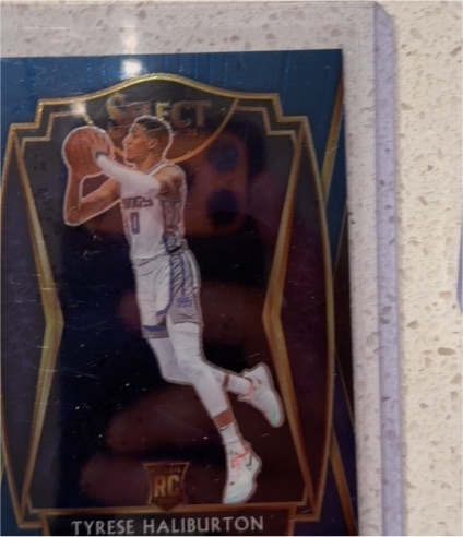 2020-21 Panini Select #189 Tyrese Haliburton Premier Level Blue Rookie — front