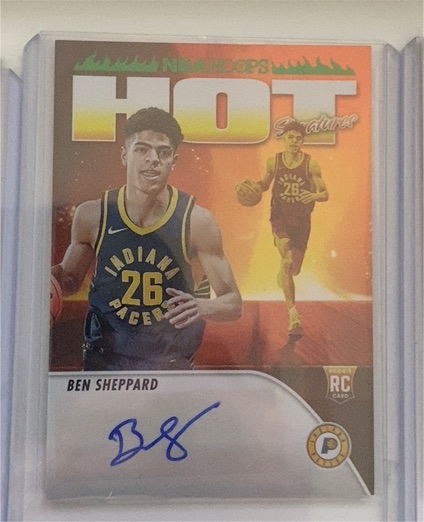 2023-24 Panini NBA Hoops Hot Signatures #HSR-BS Ben Sheppard — front