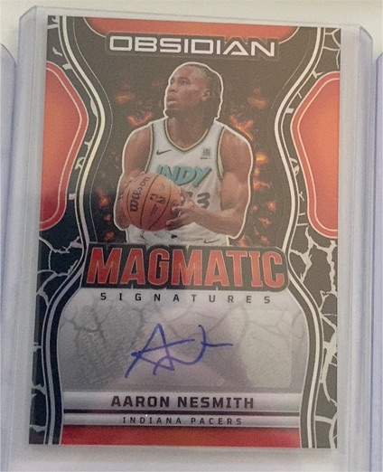 2024-25 Panini Obsidian Magmatic Signatures #MS-ANI Aaron Nesmith — front