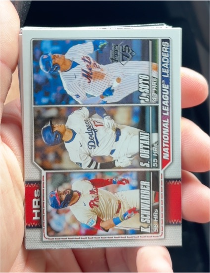 2026 Topps #84 National League HR Leaders Kyle Schwarber / Shohei Ohtani / Juan Soto — front