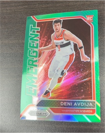 2020-21 Panini Prizm #27 Deni Avdija Emergent Green Prizm Rookie Card — front