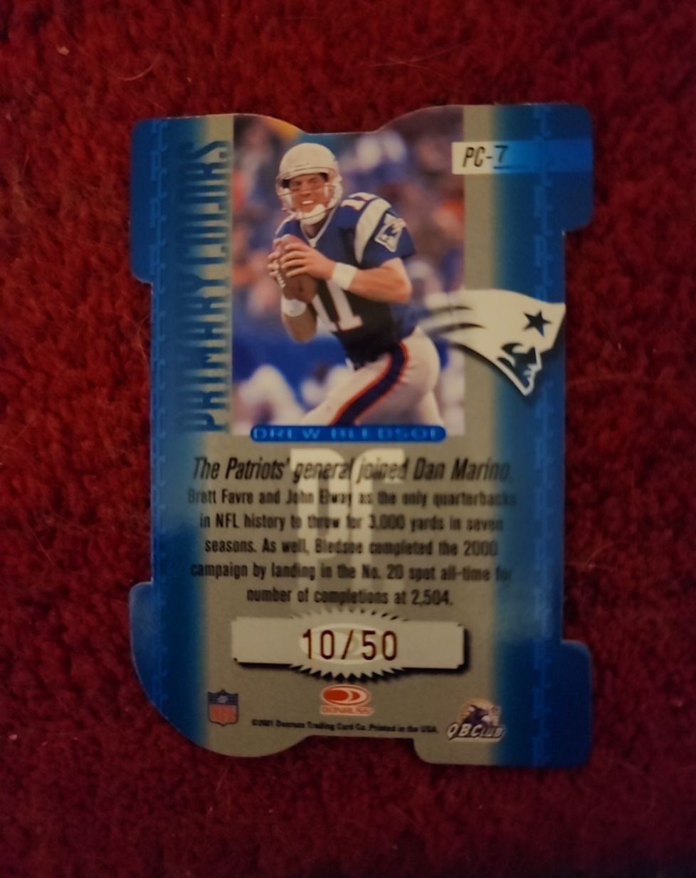 2001 Donruss Elite #PC-7 Drew Bledsoe Primary Colors — front