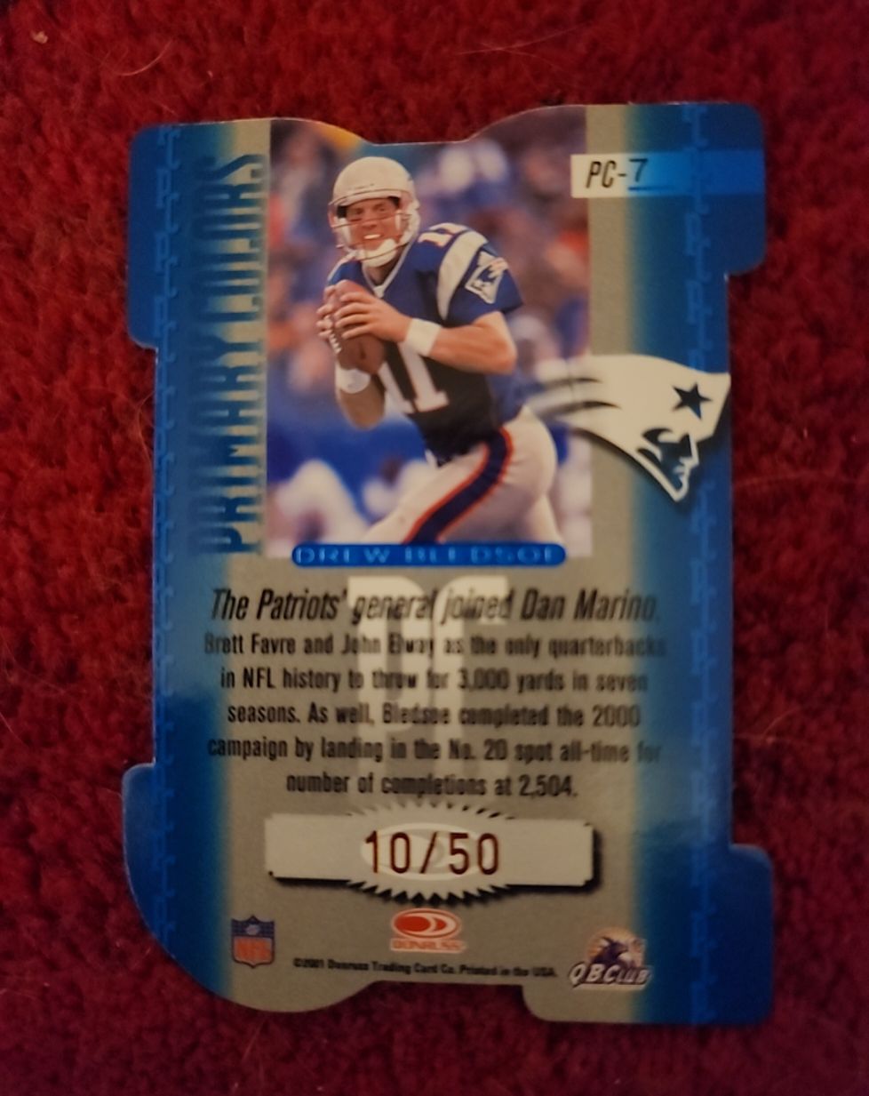 2001 Donruss Elite #PC-7 Drew Bledsoe — front
