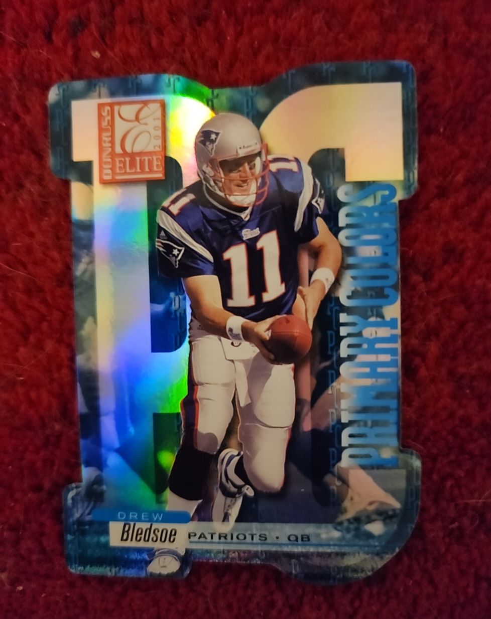 2001 Donruss Elite Primary Colors Die Cut #PC-11 Drew Bledsoe — front