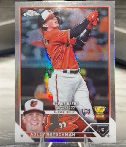 2023 Topps Chrome Update #USC1 Adley Rutschman Rookie Debut Baltimore Orioles — front
