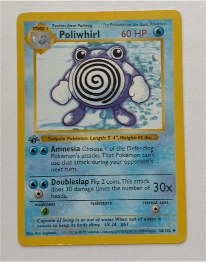 1999 Pokémon Base Set #38 Poliwhirl — front