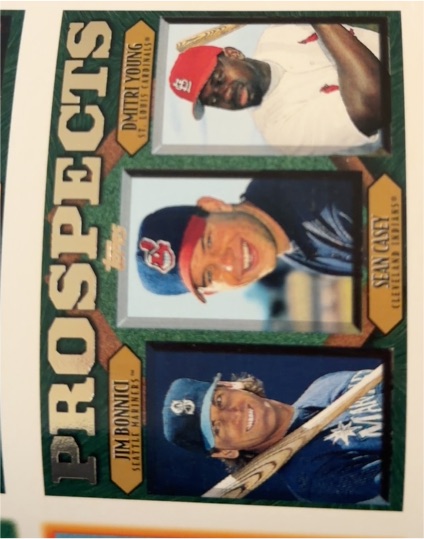 1997 Topps #202 Jim Bonnici / Sean Casey / Dmitri Young — front