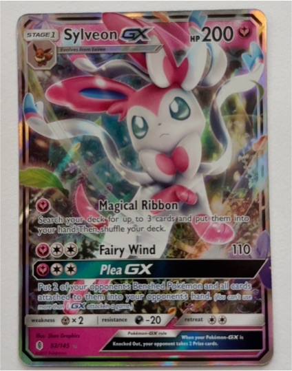 2017 Pokémon Sun & Moon Guardians Rising #92 Sylveon GX — front