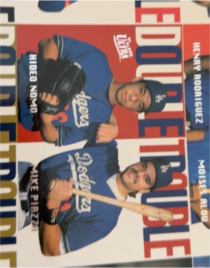 1997 Fleer Ultra #15 Hideo Nomo / Mike Piazza Double Trouble — front