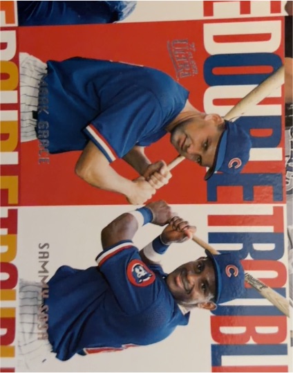 1997 Fleer Ultra #12 Mark Grace / Sammy Sosa Double Trouble — front