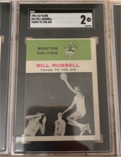1961 Fleer #62 Bill Russell Takes To The Air — front