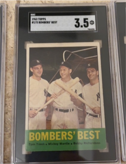 1963 Topps #173 Bombers' Best Mickey Mantle Tom Tresh Bobby Richardson — front