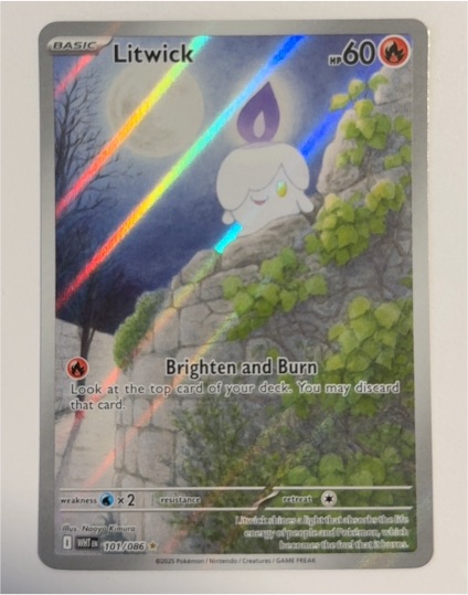 2025 Pokémon SV11W #101 Litwick White Flare Illustration Rare — front