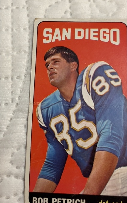 1965 Topps Football Tall Boy #170 Bob Petrich — front