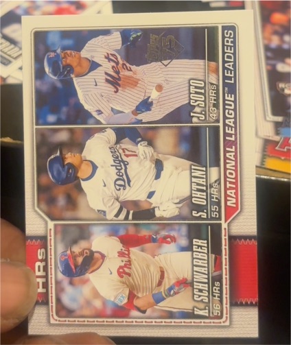 2026 Topps #84 National League HR Leaders Shohei Ohtani / Kyle Schwarber / Juan Soto — front