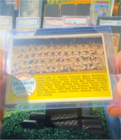 1958 Topps #408 Baltimore Orioles Team Checklist — front