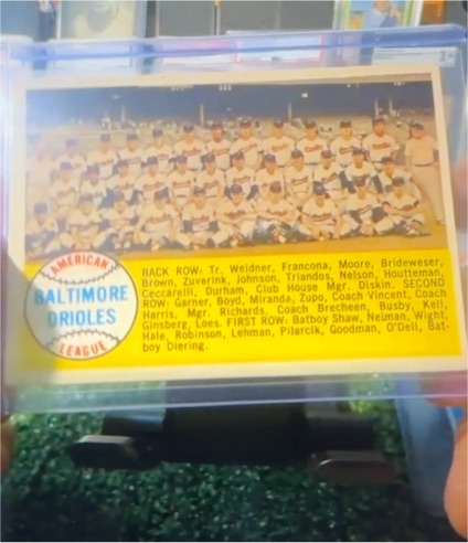 1958 Topps #408 Baltimore Orioles Team Checklist — front