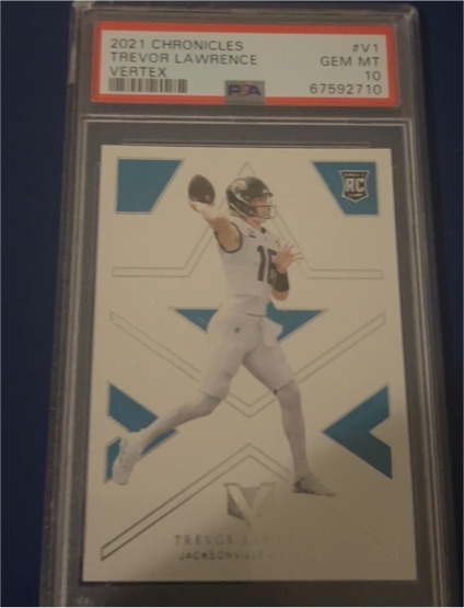 2021 Panini Chronicles #V1 Trevor Lawrence Vertex Rookie Card — front