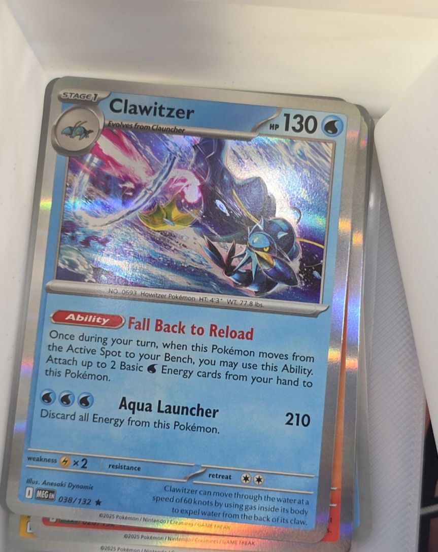 2025 Pokémon Mega Evolutions #038 Clawitzer — front