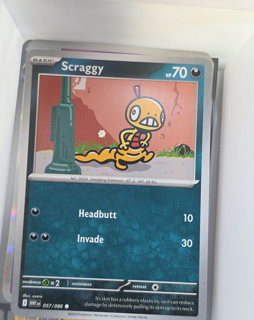2025 Pokémon White Flare #057 Scraggy — front