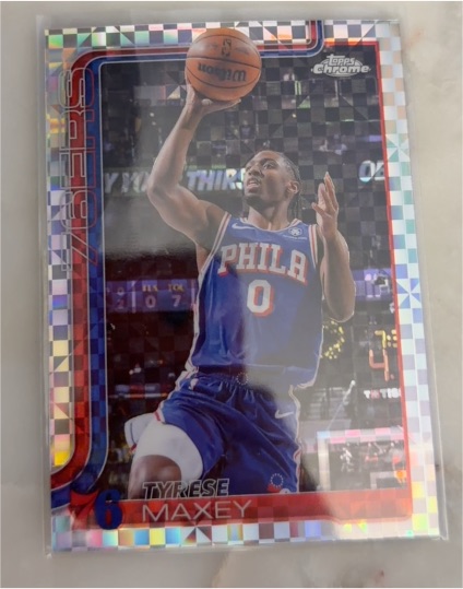 2025-26 Topps Chrome #185 Tyrese Maxey — front