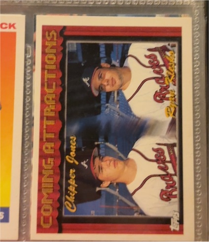 1994 Topps #777 Coming Attractions Chipper Jones/Ryan Klesko — front