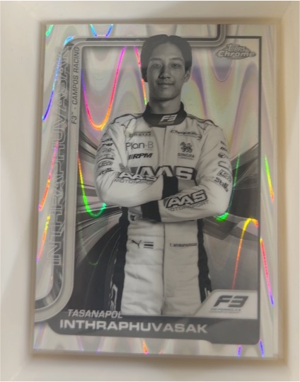 2025 Topps Chrome F1 #53 Tasanapol Inthraphuvasak Black & White Ray Wave — front