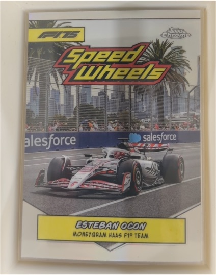 2025 Topps Chrome F1 #75-HF1 Esteban Ocon 1975 Speed Wheels — front