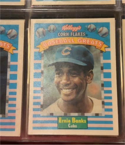 1991 Kellogg's Corn Flakes Baseball Greats #4 Ernie Banks — front