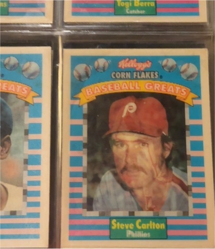 1991 Kellogg's Corn Flakes Baseball Greats #8 Steve Carlton — front