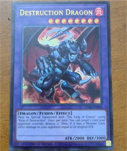 2018 Yu-Gi-Oh! Legendary Collection Kaiba #LC06-EN003 Destruction Dragon — front