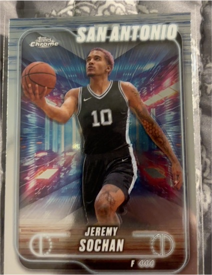 2024-25 Topps Chrome #181 Jeremy Sochan — front