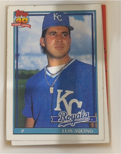 1991 Topps #169 Luis Aquino Kansas City Royals — front