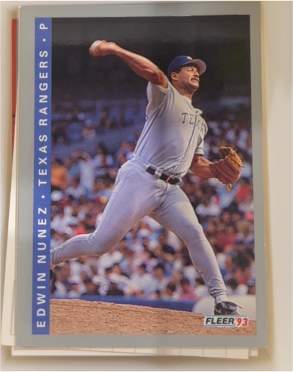 1993 Fleer #686 Edwin Nunez Texas Rangers — front