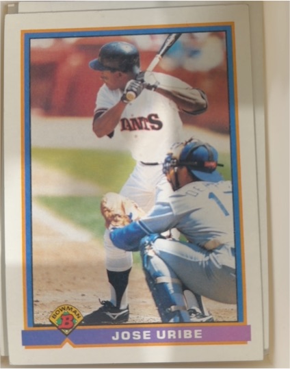 1991 Bowman #627 Jose Uribe — front