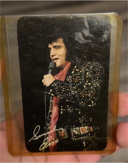 1977 RCA Records Elvis Presley Pocket Wallet Calendar Card — front