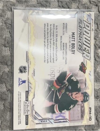 2024-25 O-Pee-Chee Platinum #PM-10 Matt Boldy Power Playmakers — front