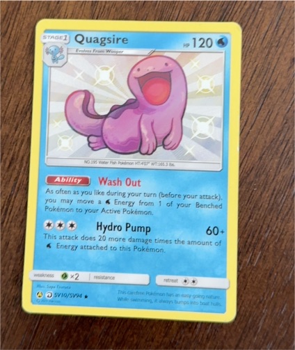2019 Pokémon TCG Sun & Moon Hidden Fates #SV10 Quagsire — front