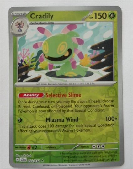 2024 Pokémon Scarlet & Violet Stellar Crown #006 Cradily — front