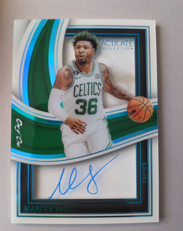 2022-23 Panini Immaculate Collection Shadowbox Signatures #SBS-MS Marcus Smart — front