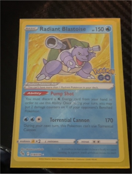 2022 Pokémon TCG Pokémon GO #018 Radiant Blastoise — front
